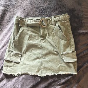 Dark Green Jean Skirt